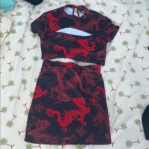 Dragon skirt set